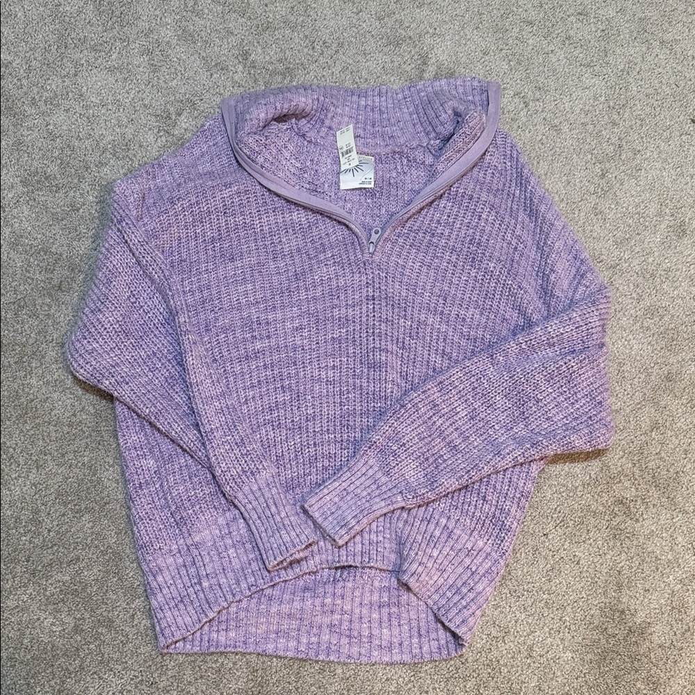 purple quarter zip